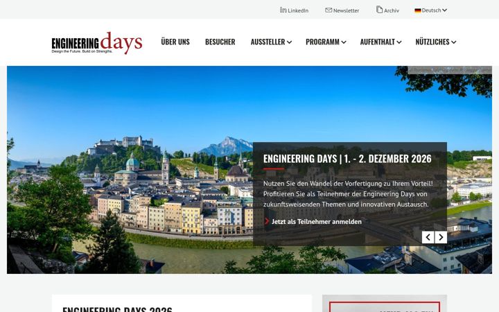 Screenshot von engineeringdays.at