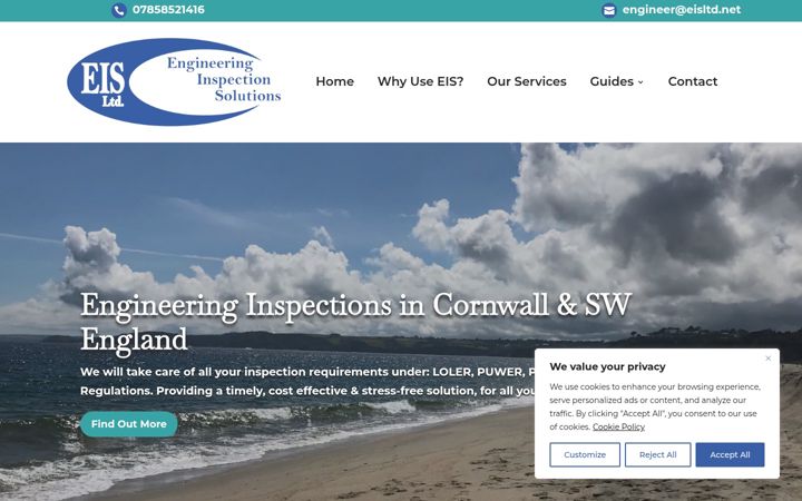 Screenshot of engineeringinspectionsolutions.co.uk