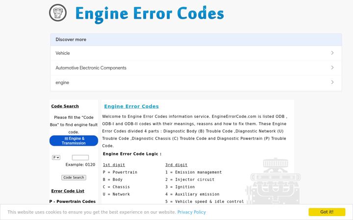 Capture d'écran de engineerrorcode.com