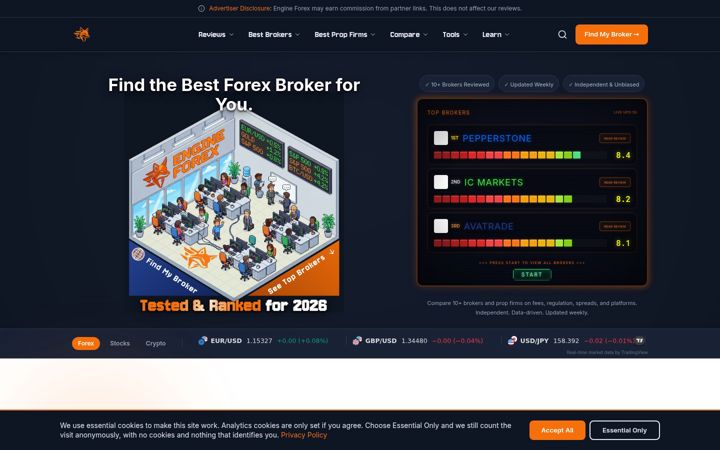 Screenshot of engineforex.com