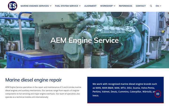 Screenshot of engineservice.ee