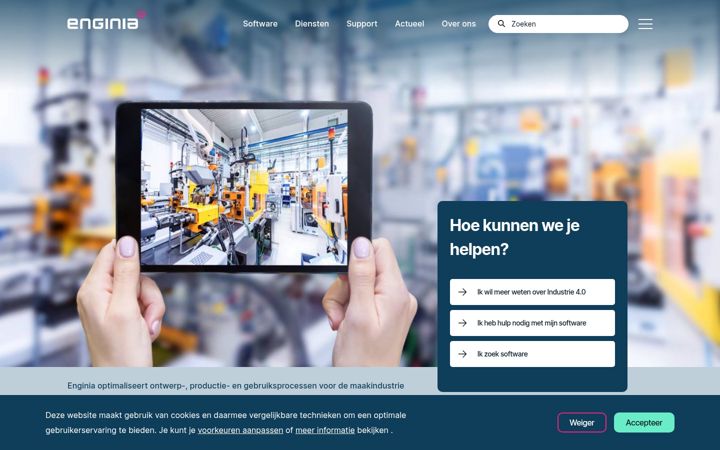 Screenshot of enginia.nl