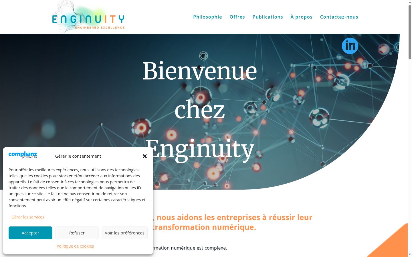 Screenshot of the consent banner shown before any interaction