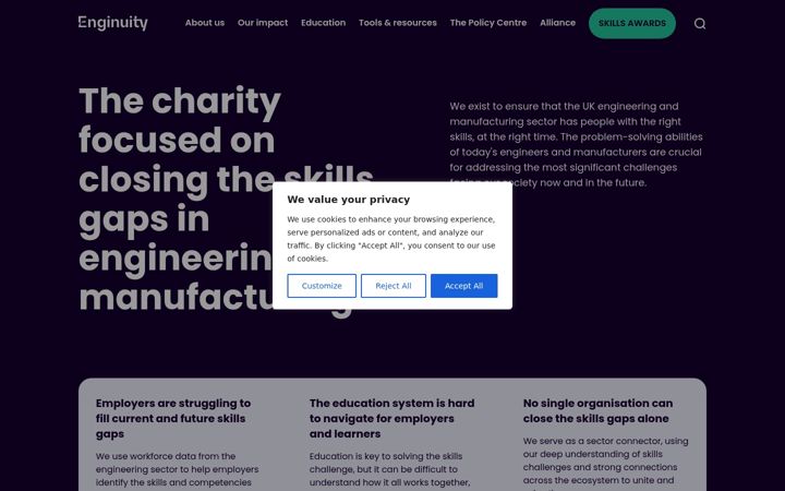 Screenshot of enginuity.org
