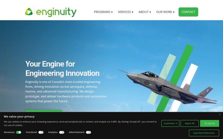 Captura de ecrã de enginuityinc.ca