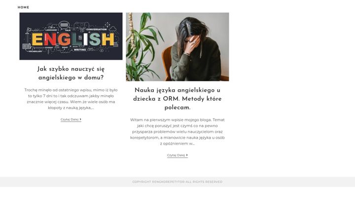Screenshot ta' engkorepetytor.pl