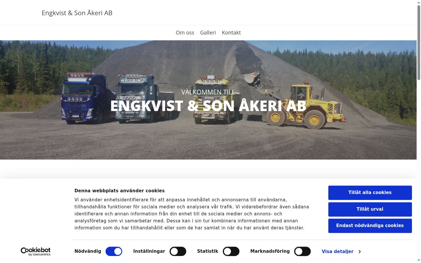 Screenshot del banner di consenso mostrato prima di qualsiasi interazione