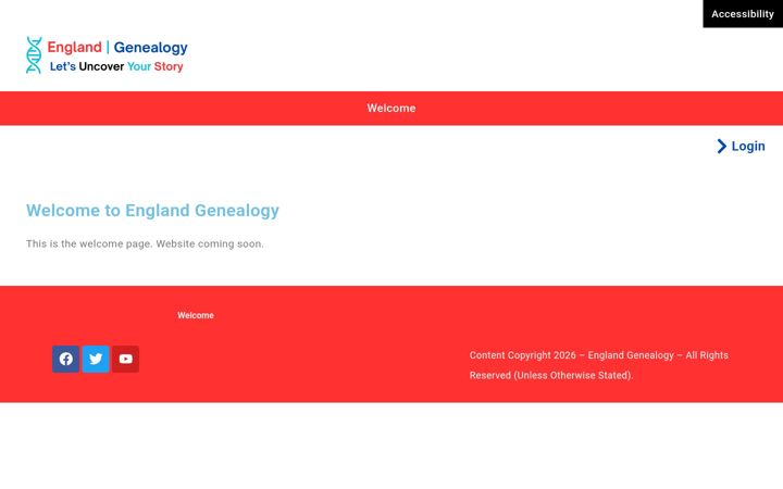 Screenshot of englandgenealogy.co.uk