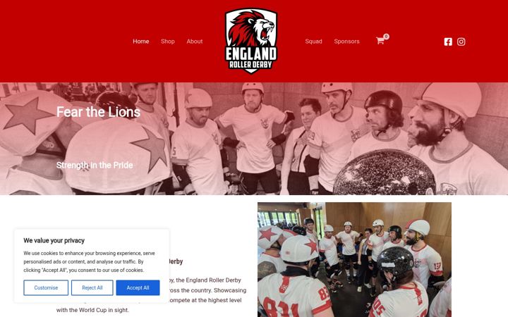 Screenshot von englandrollerderby.co.uk