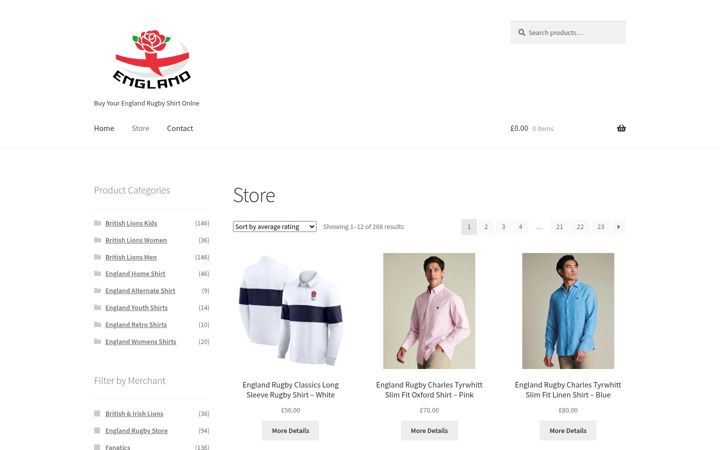 Screenshot of englandrugbyshirt.co.uk