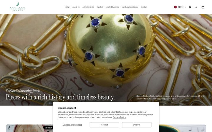 Screenshot of englandsdreamingjewels.co.uk