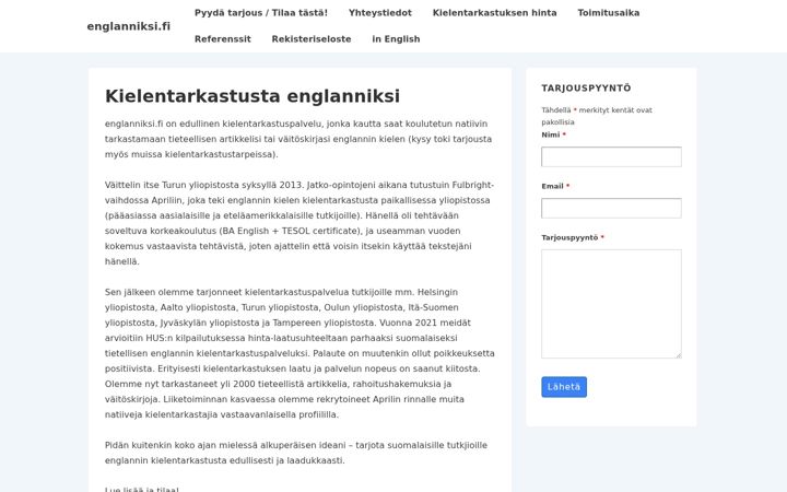 Екранна снимка на englanniksi.fi