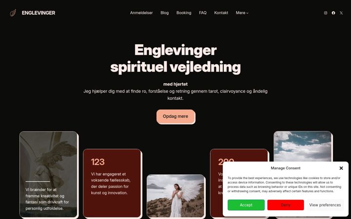 Skärmbild av englevinger.dk