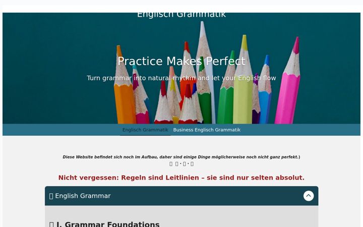Screenshot of englisch-grammatik.com