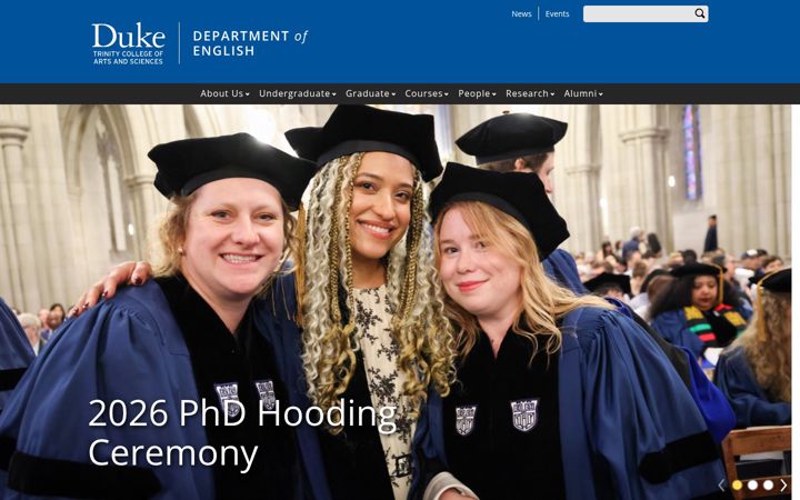 Screenshot of english.duke.edu