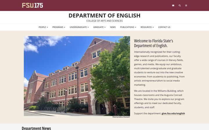 Screenshot of english.fsu.edu
