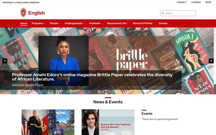 Screenshot of english.wisc.edu