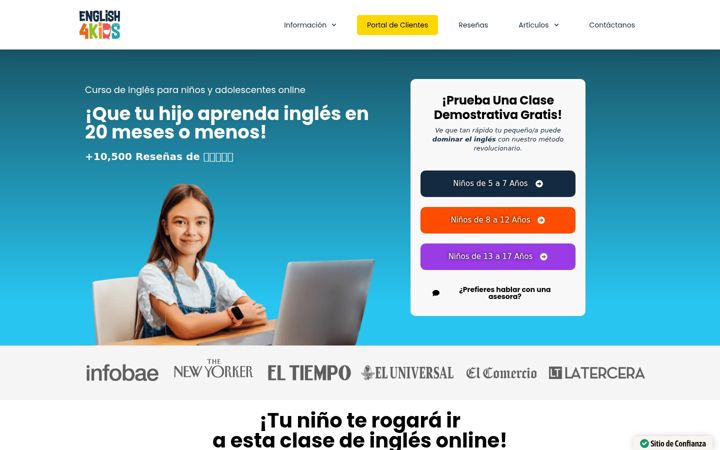 Screenshot of english4kidsonline.com