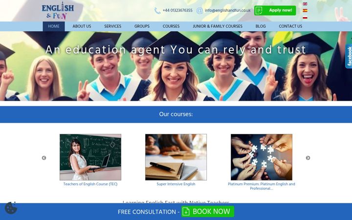 Screenshot of englishandfun.co.uk