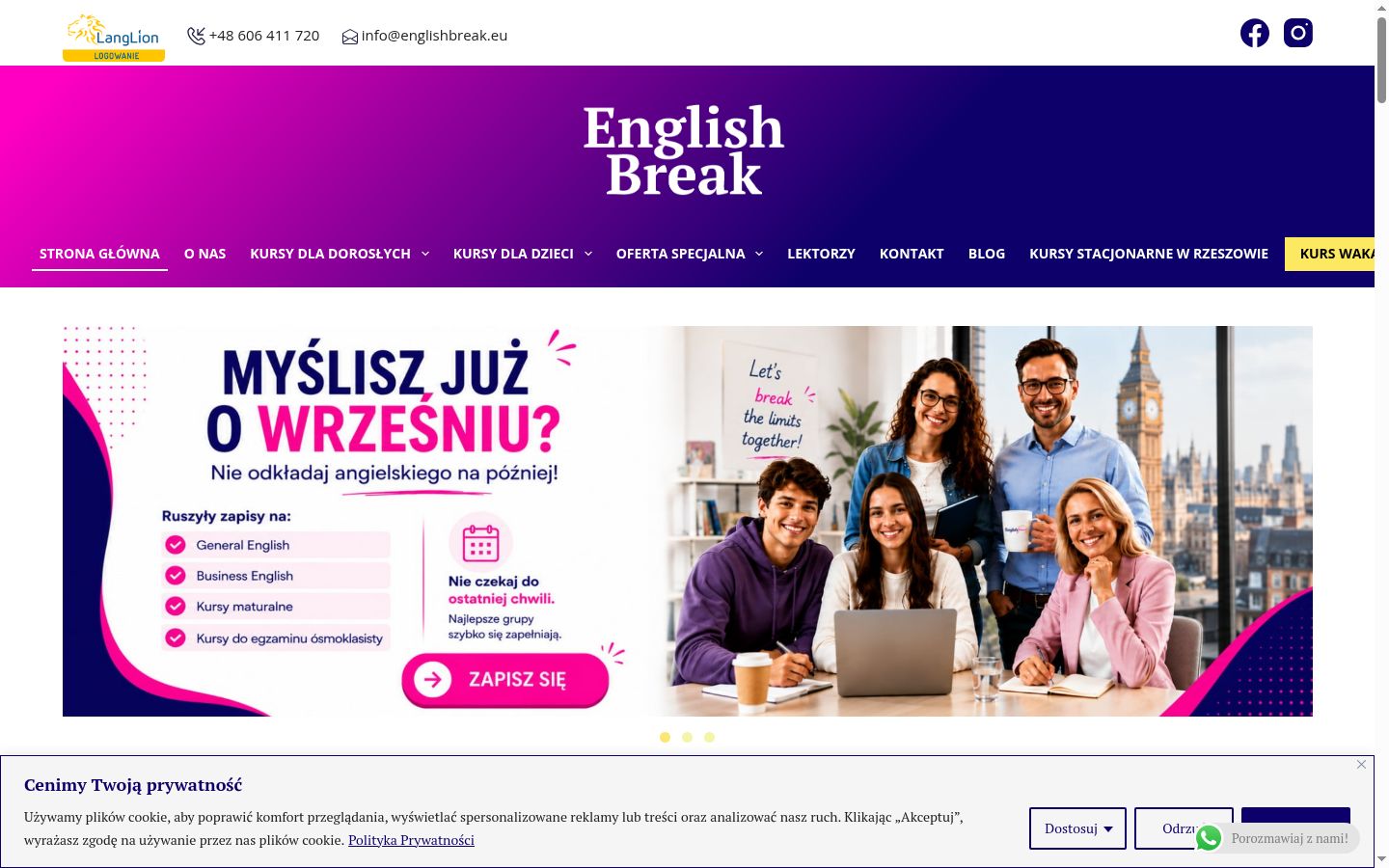 Zrzut ekranu banera zgody wyświetlanego przed jakąkolwiek interakcją