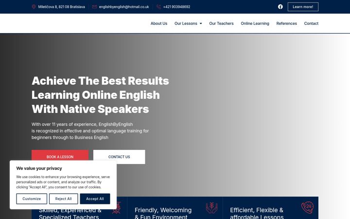 Screenshot von englishbyenglish.at