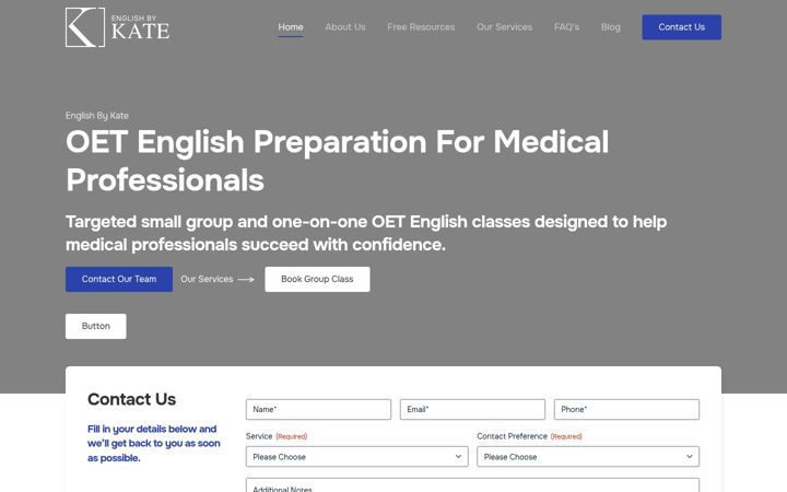 Screenshot of englishbykate.com.au