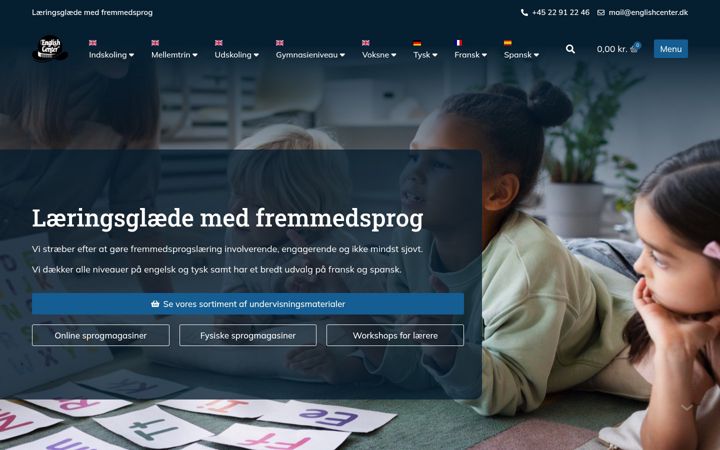 Skärmbild av englishcenter.dk