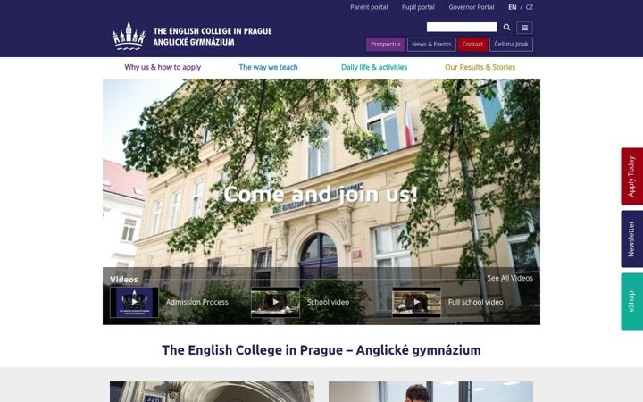 Screenshot van englishcollege.cz