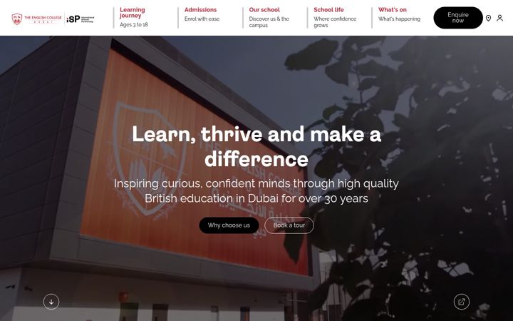 Screenshot of englishcollegedubai.com