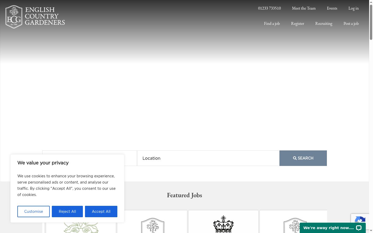 Screenshot του banner συγκατάθεσης που εμφανίστηκε πριν από οποιαδήποτε αλληλεπίδραση