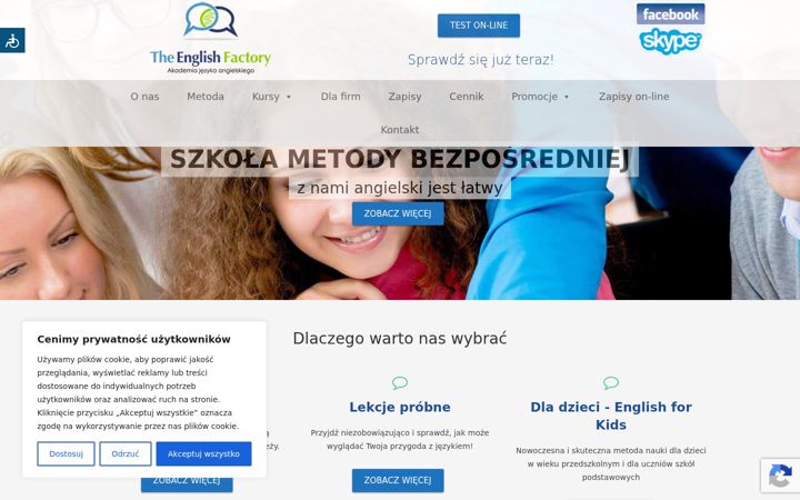 Snímek obrazovky englishfactory.com.pl