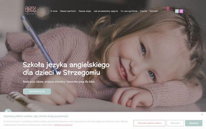 Snímek obrazovky englishfactorystrzegom.pl