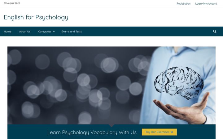 Screenshot von englishforpsychology.eu