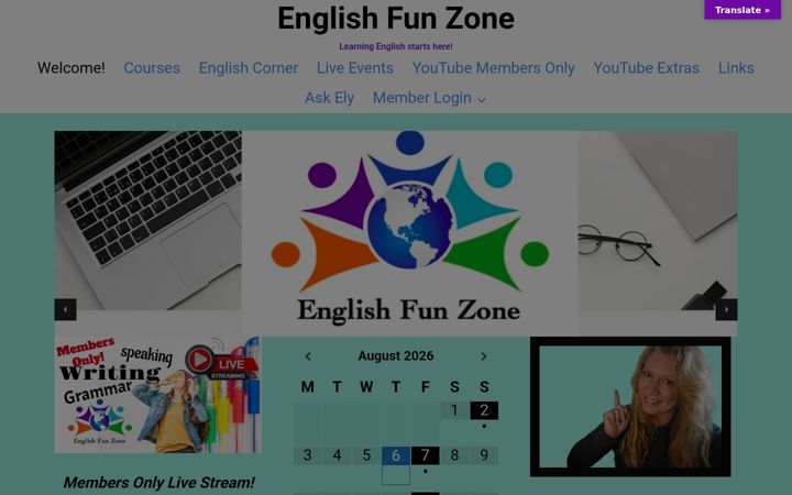 Screenshot of englishfunzone.com