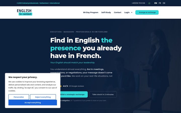 Captura de pantalla de englishincontext.ch