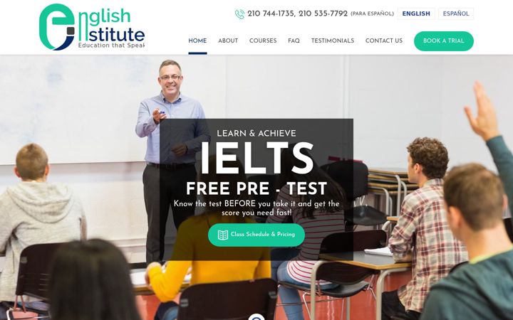 Screenshot of englishinstituteusa.com