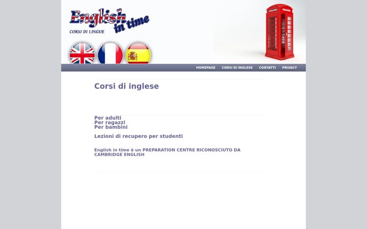 Screenshot of englishintime.it