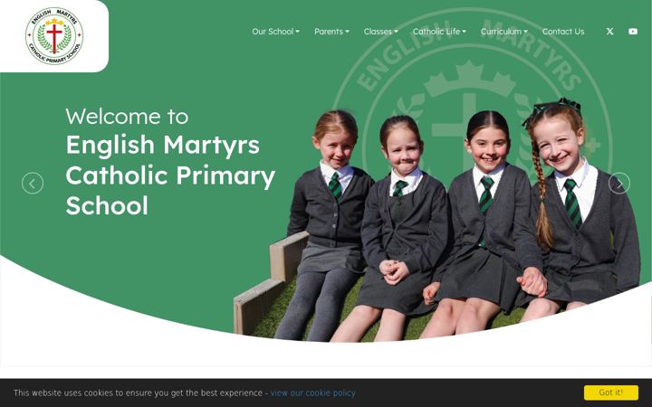 Screenshot of englishmartyrs.co.uk