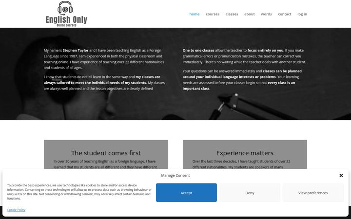 Screenshot του englishonly.co.uk