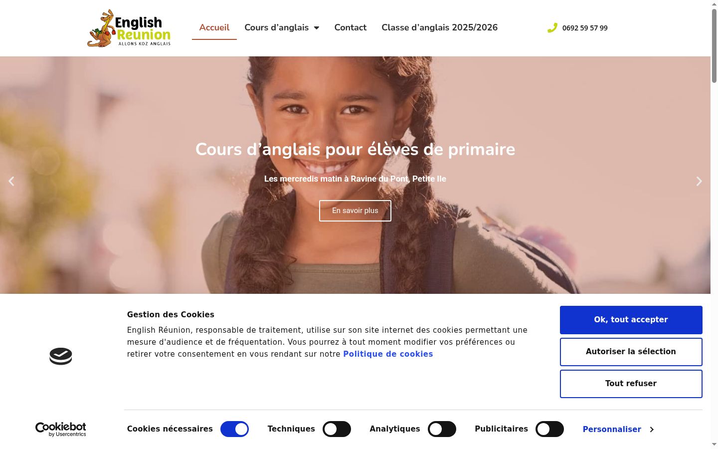 Screenshot del banner di consenso mostrato prima di qualsiasi interazione