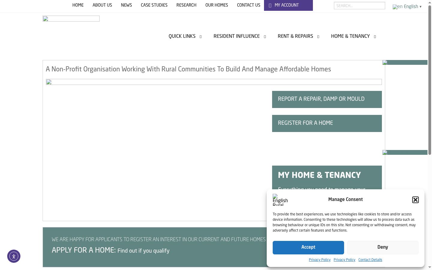 Screenshot of the consent banner shown before any interaction