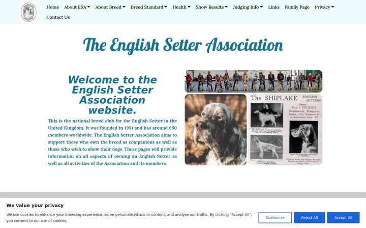 Screenshot von englishsetterassociation.org.uk