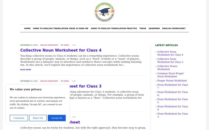 Screenshot of englishsikhe.in