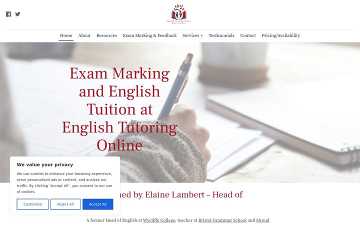 Screenshot of englishtutoringonline.co.uk