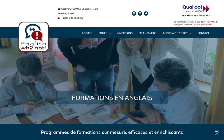 Screenshot of englishwhynot.fr