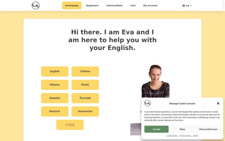 Screenshot of englishwitheva.com