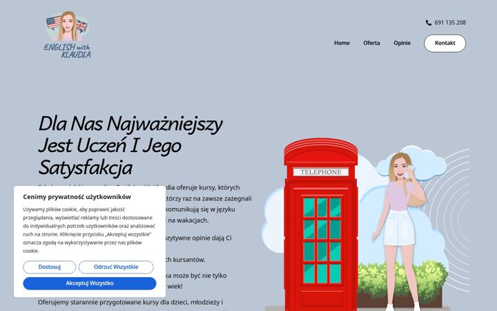 Screenshot of englishwithklaudia.pl