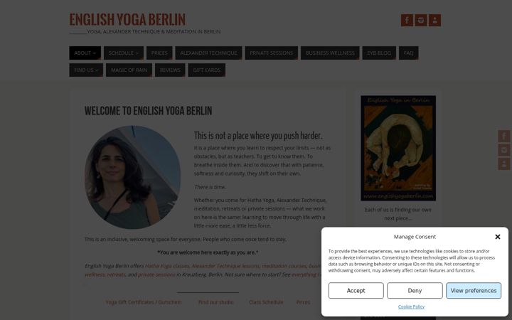 Screenshot of englishyogaberlin.com