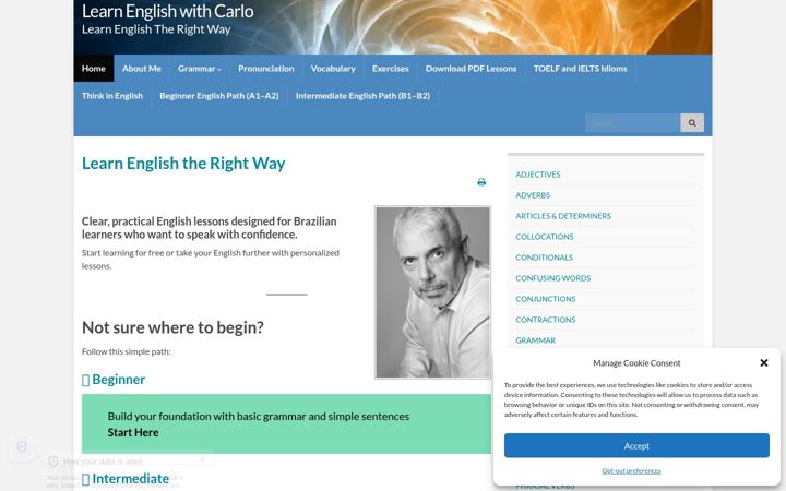 Captură de ecran a englishyourway.com.br