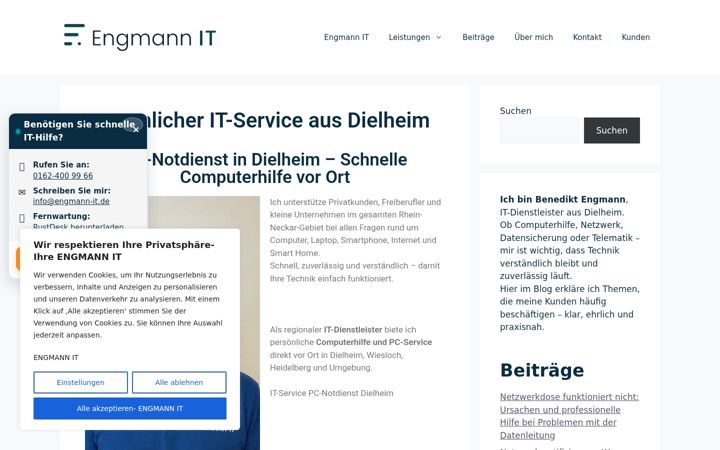Captura de ecrã de engmann-it.de